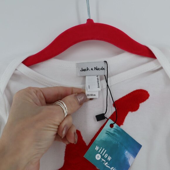 Jack & Nicole Guitar Tee Baby 12-18M White Normcore Relaxed Casual Playful NWT - Picture 3 of 7